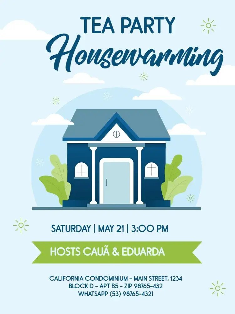 Online Housewarming Tea Party invitation