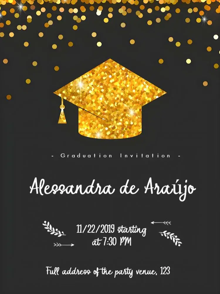 Golden Graduation invitation