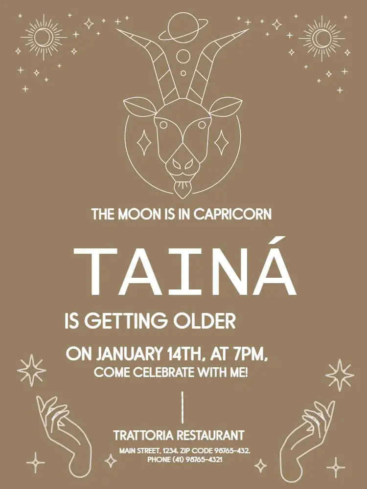 Capricorn Signs Celebration invitation