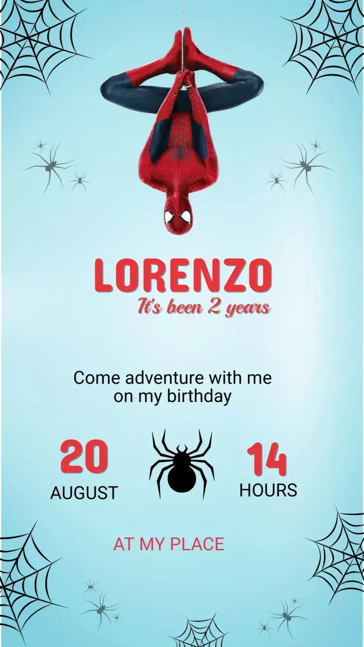 Invitation Spider-Man Birthday Invitation – Kids' Birthday Party theme superhero, colorful, modern, fun, childlike
