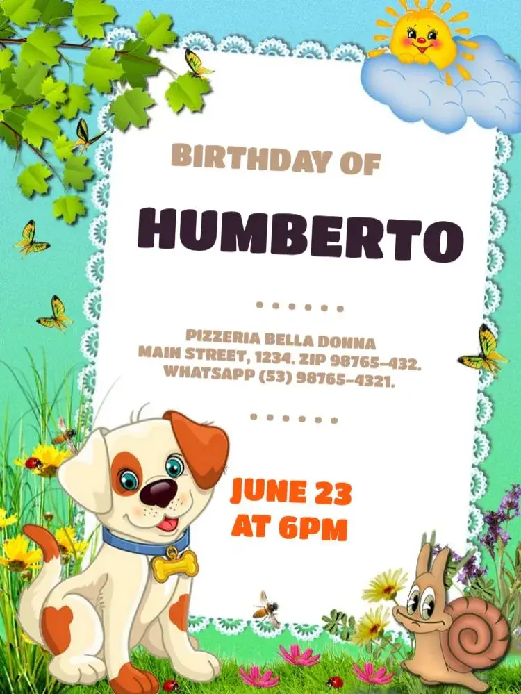 Playful Dog Color Edit invitation