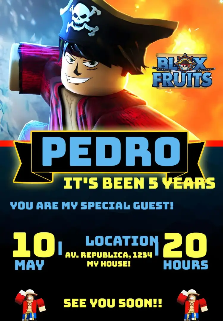Blox Fruits Roblox One Piece Bloxfruits invitation