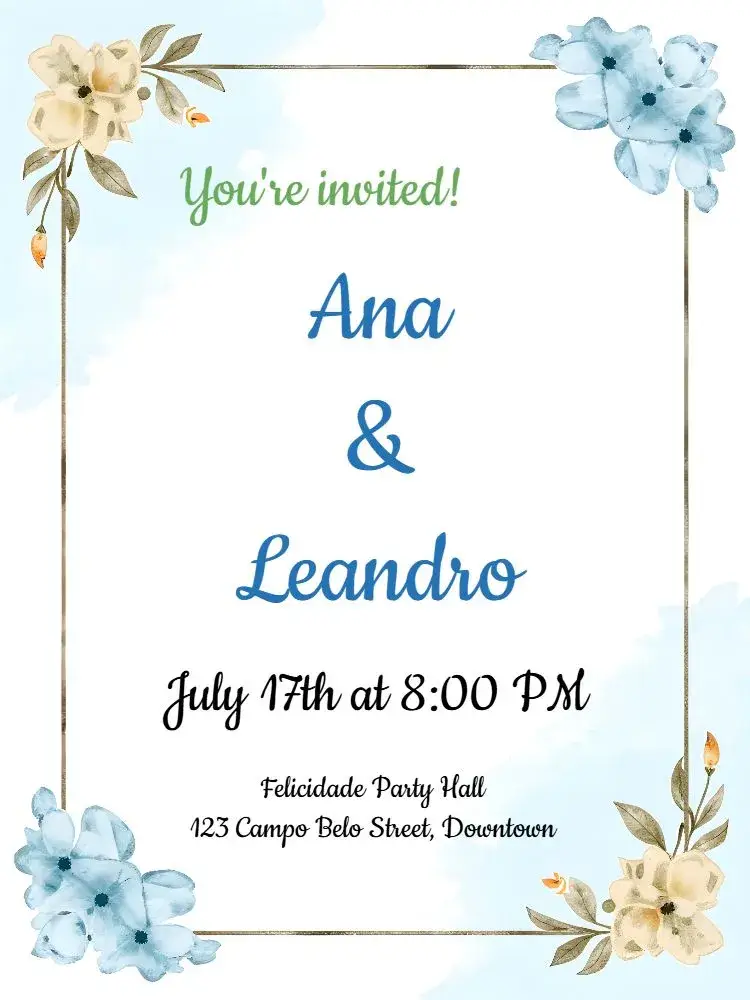 White Flowers Wedding invitation