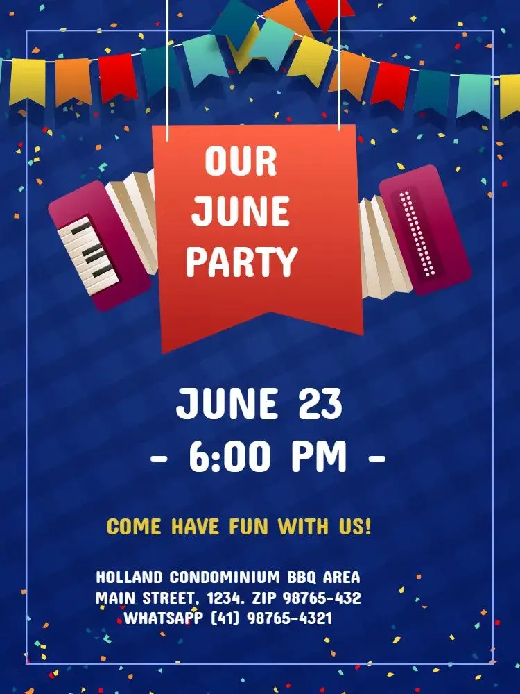 Dark Flag Junina Party invitation
