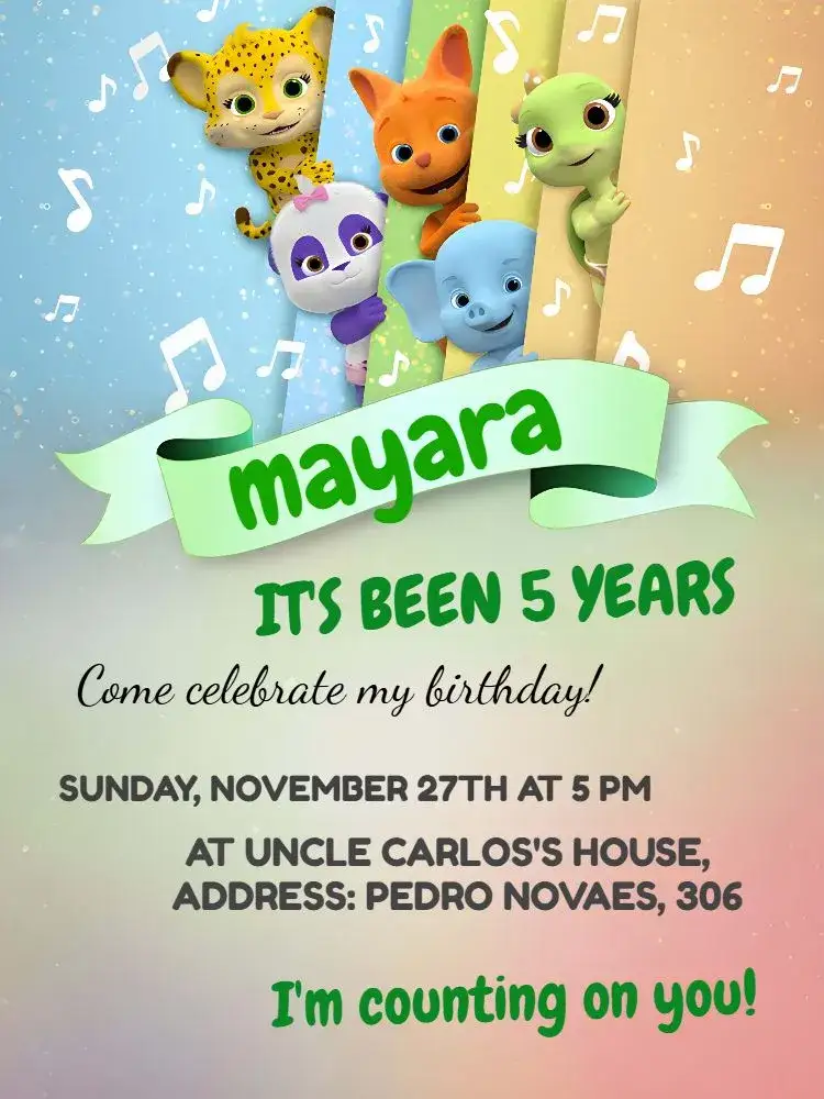 Invitation Colorful Words Party – Commemorative Dates theme colorful, fun, modern, creative, youthful