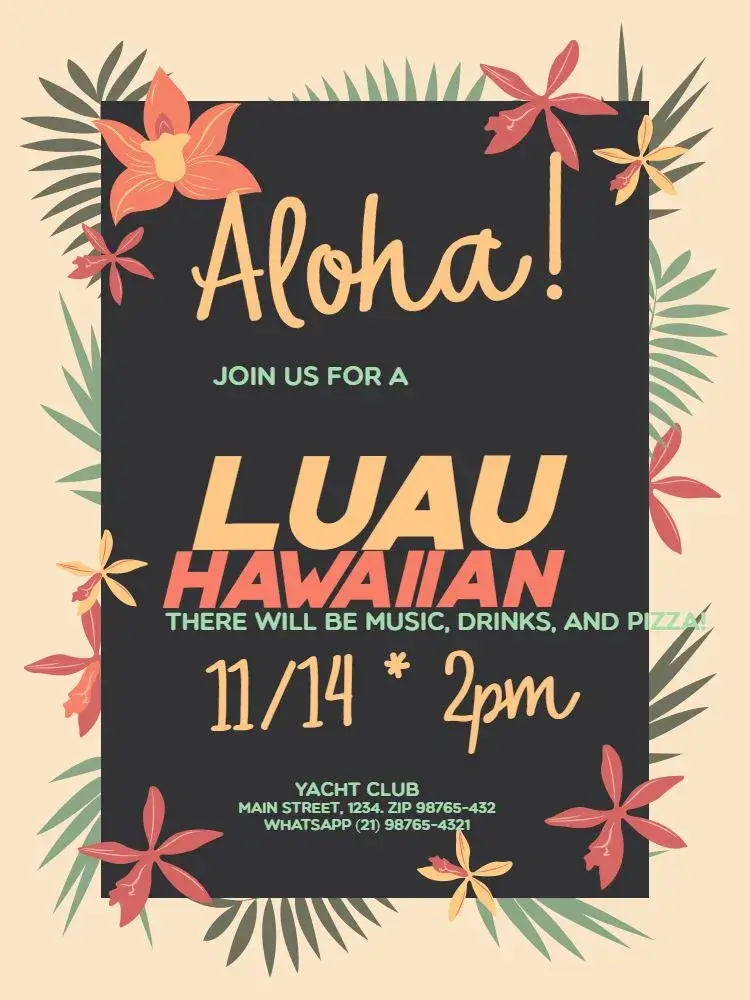 Hawaiian invitation