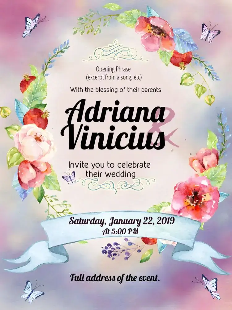 Romantic Floral Wedding invitation