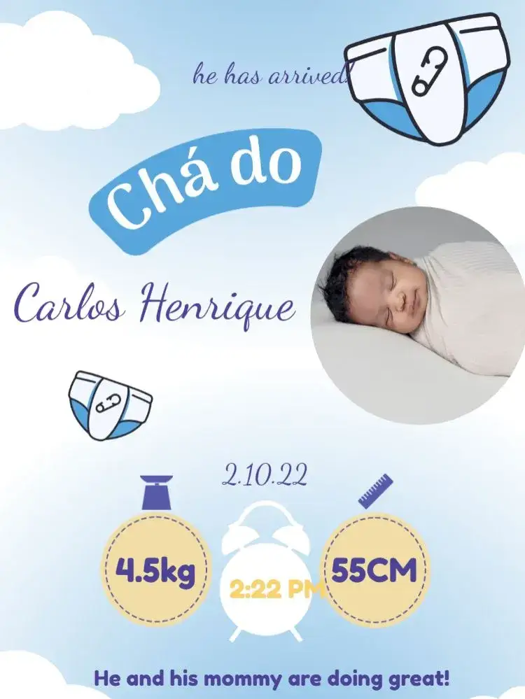 Invitation Baby Photo Birth Announcement Card – Card theme playful, delicate, floral, yellow, childlike, modern
