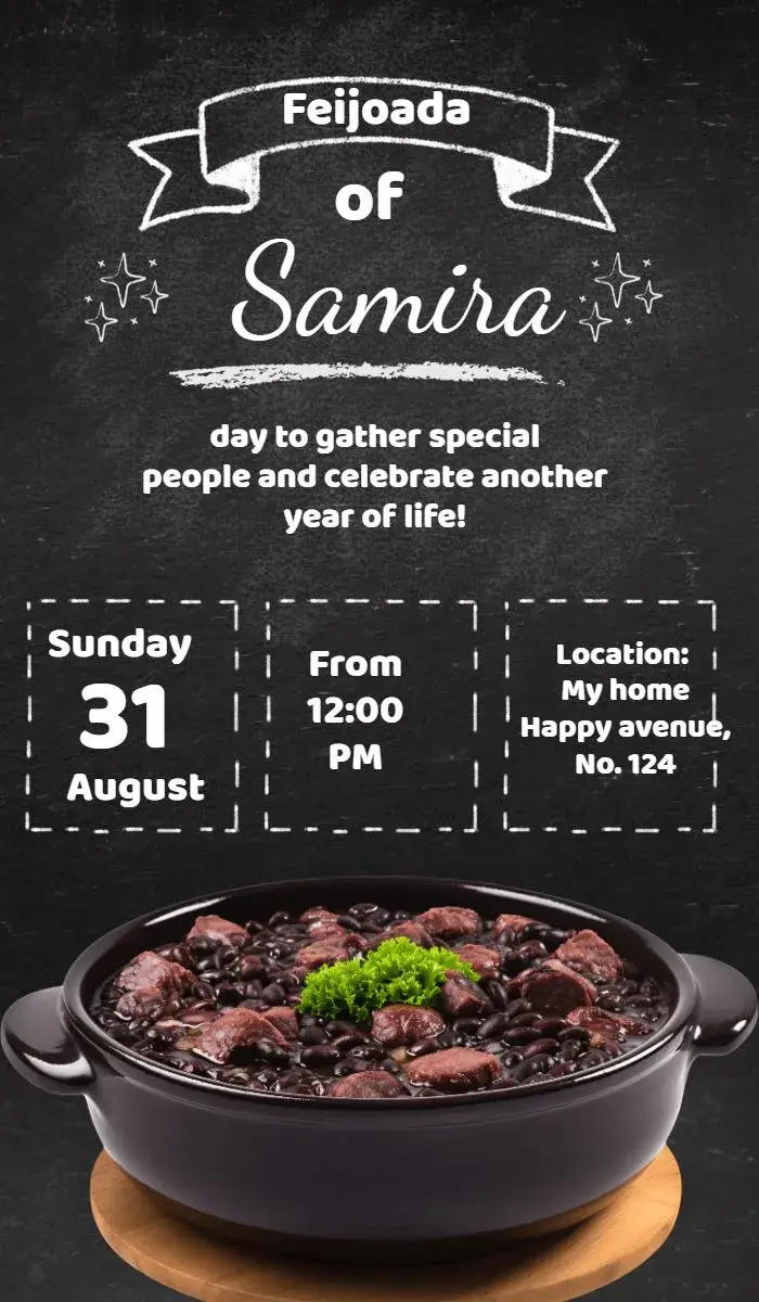 Invite Feijoada Lunch editable and customizable