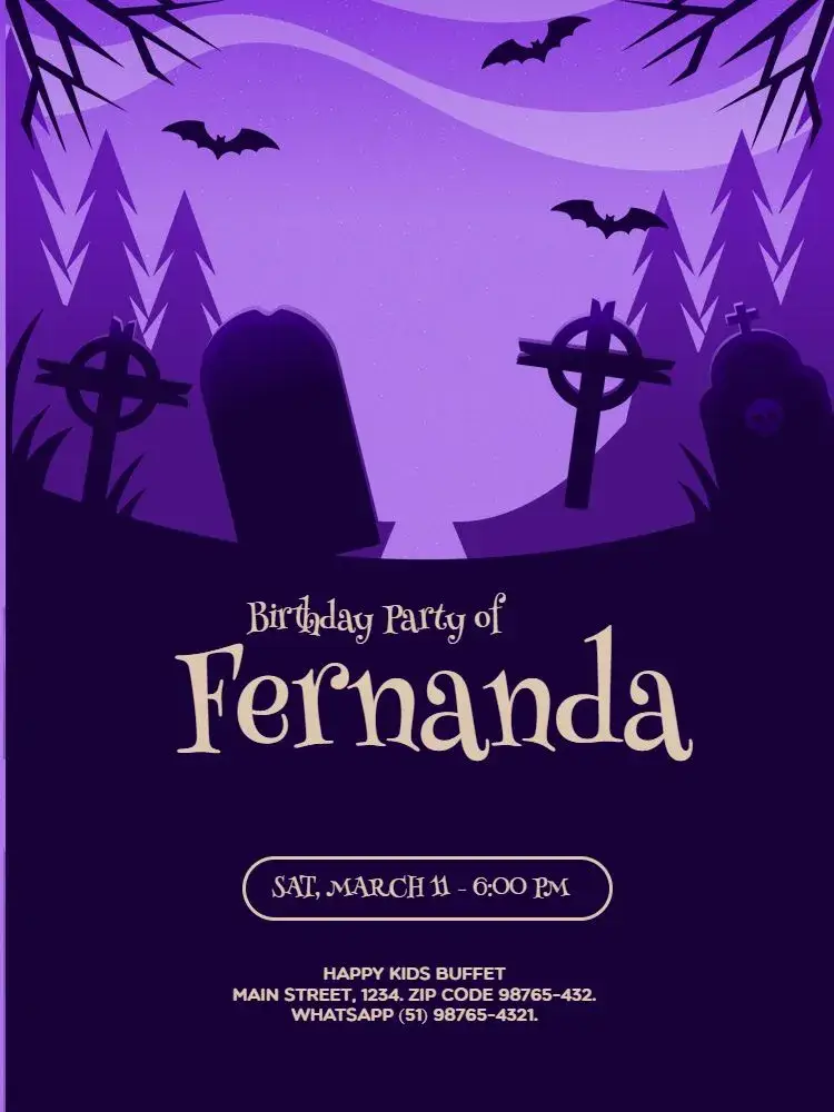 Purple Vampire Forest invitation