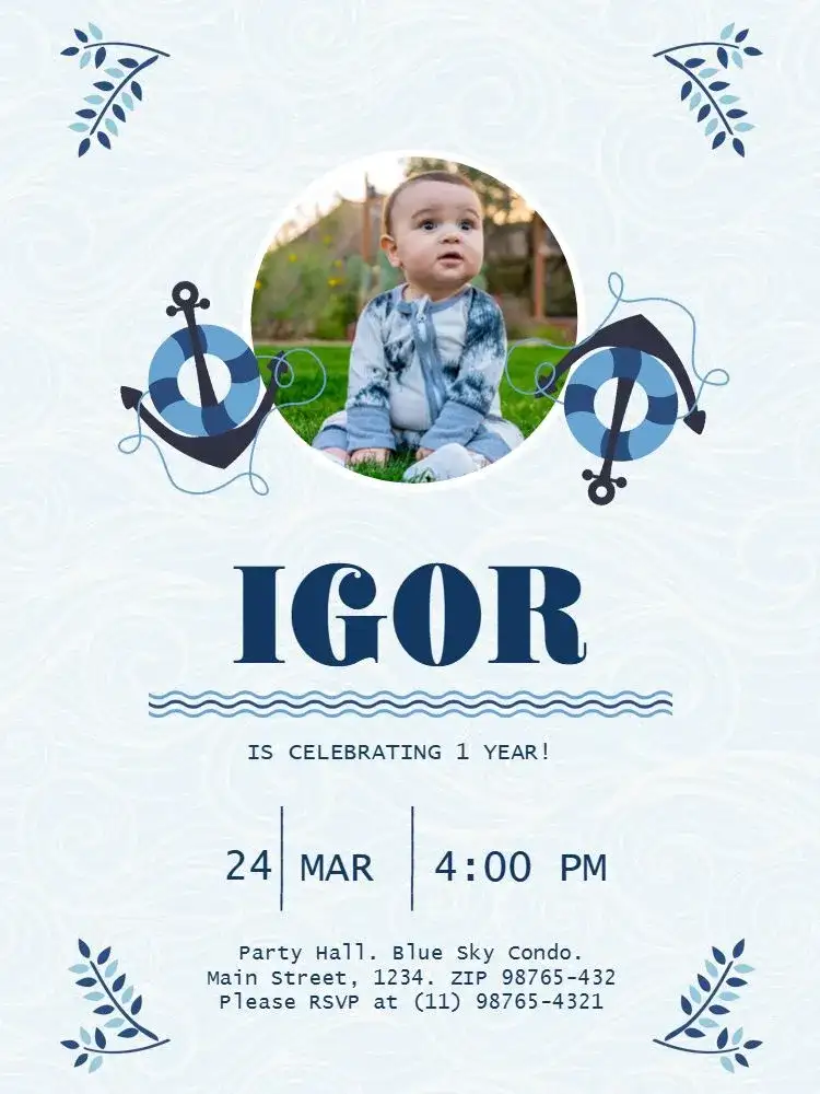 1st Year Sailor Themed Children's Party