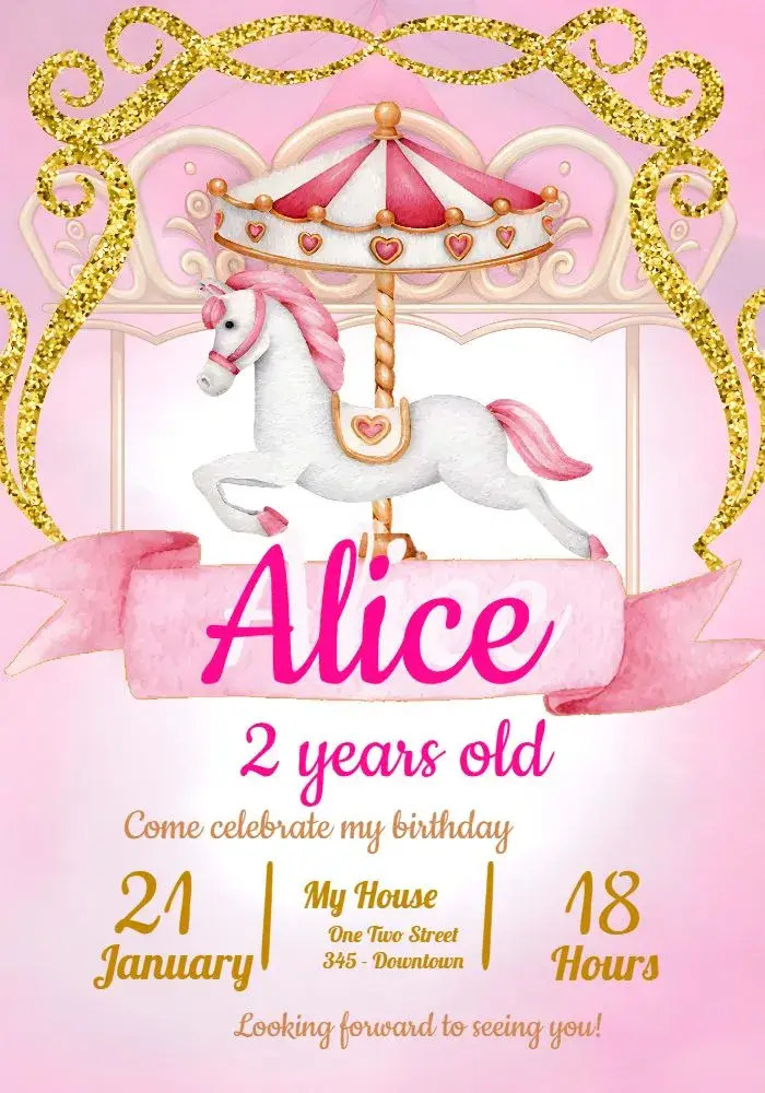 Enchanted Horse Carousel invitation