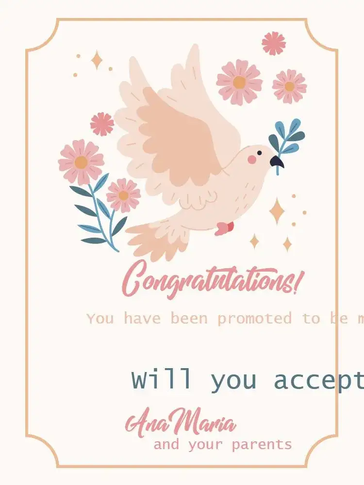 For Delicate Beige Floral Baptism Godparents