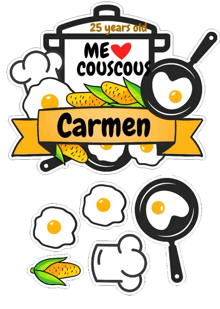 Topo De Bolo Cuzcuz Amarelo invitation