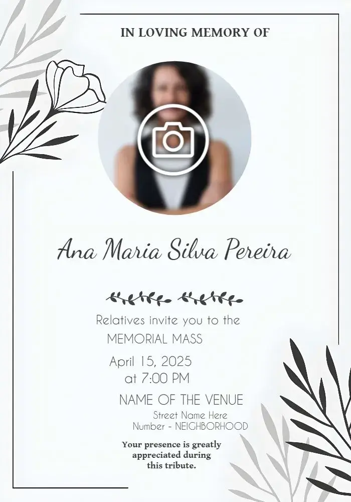 Funeral Mass With Photo Worship invitation