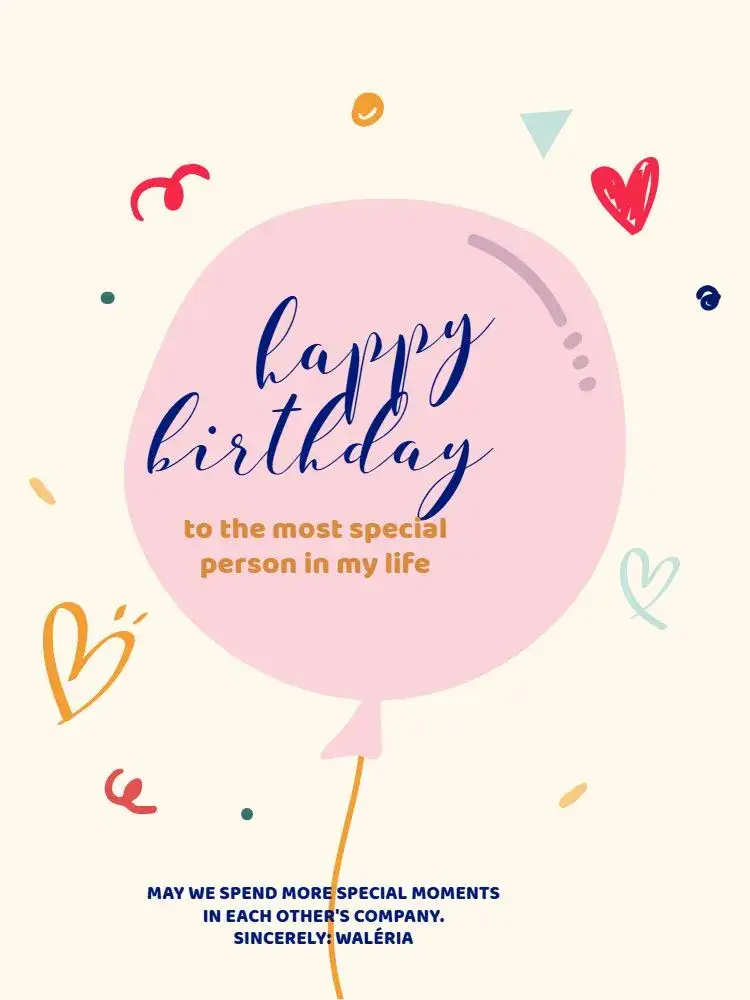 Invitation Celebration Card For A Special Person – Card theme colorful, romantic, clear, cheerful, festive
