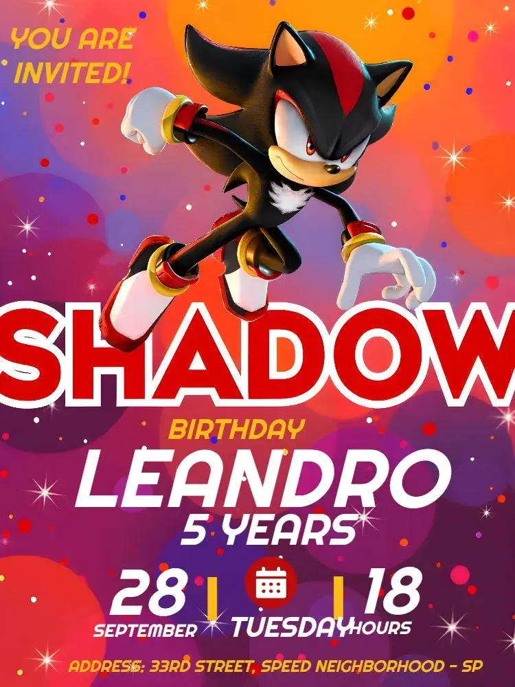 Shadow Blue Sonic invitation