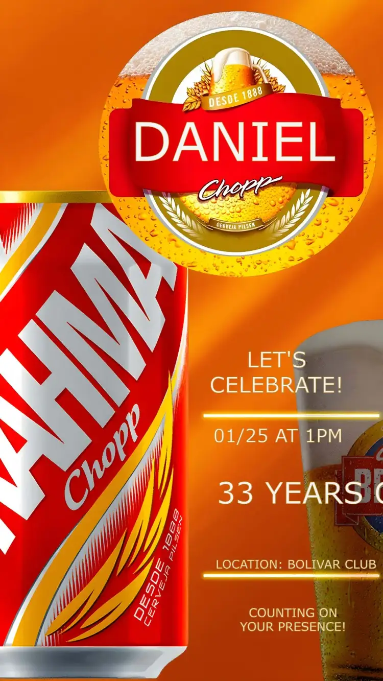Invite Brahma Beer Adult editable and customizable
