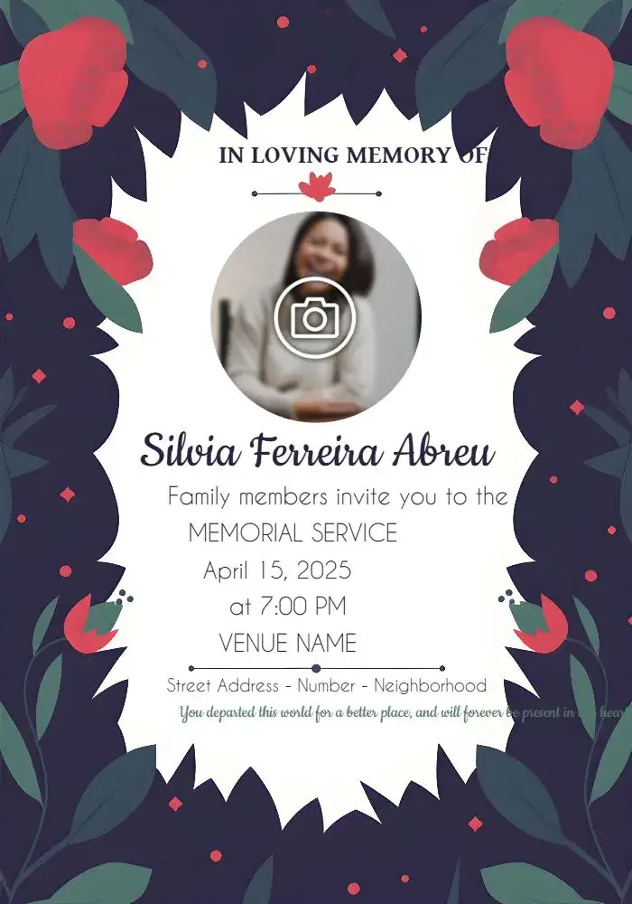 Invitation Funeral Mass With Star Photo – Commemorative Dates theme green, purple, pink, minimalist, elegant, comforting