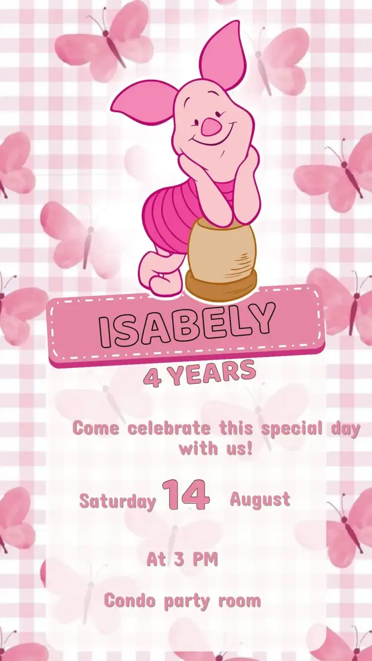 Winnie the Pooh Birthday Invitation