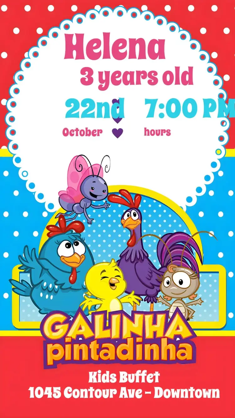 Galinha Pintadinha invitation