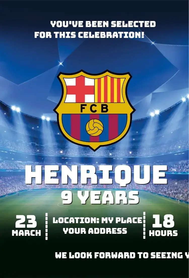Invite Barcelona 5 editable and customizable
