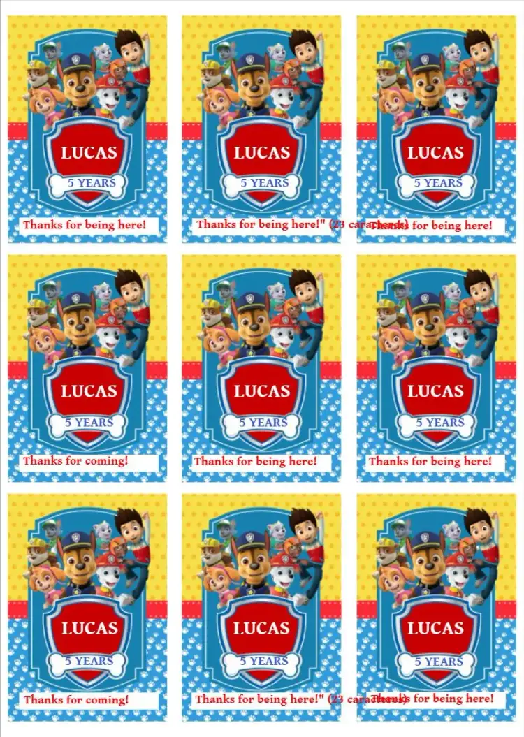 Invitation Red Paw Patrol Tag – Kids' Birthday Party theme colorful, fun, themed, childish, vibrant
