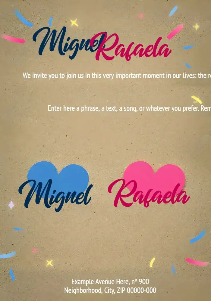 Invitation Simple Boy Or Girl Gender Reveal Tea – Gender Reveal theme simple, delicate, blue and pink, minimalist, modern