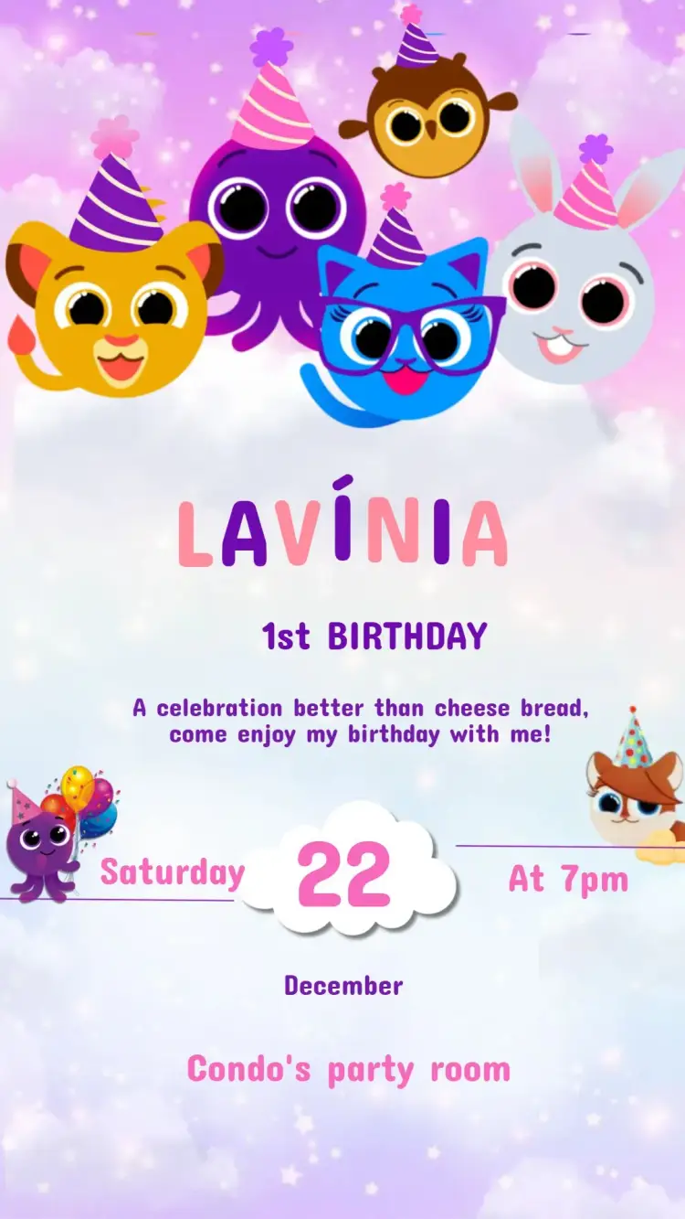 Birthday Invitation CUTECAKES