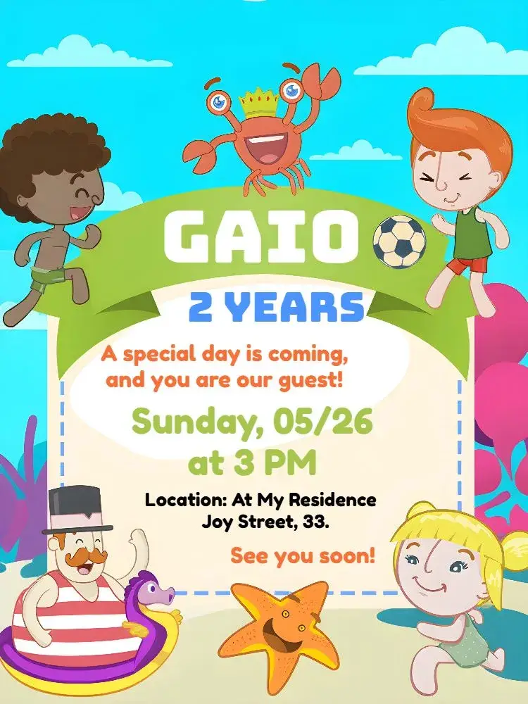 Mundo Bita Underwater Children's World invitation