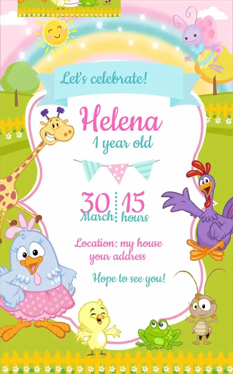 Invite Little Chick 1 editable and customizable