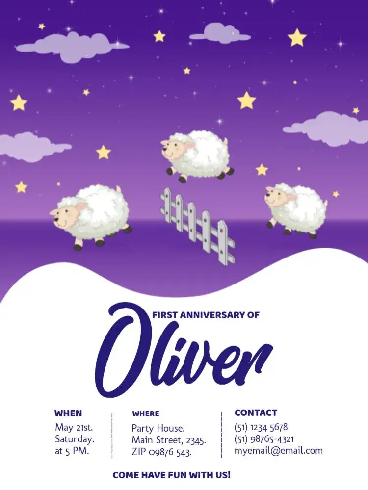 Invitation Sheep Party Sheep – Kids' Birthday Party theme playful, colorful, modern, childlike, themed