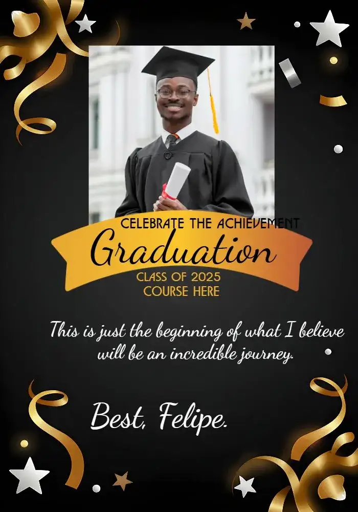 Graduation Card With Confetti Photo