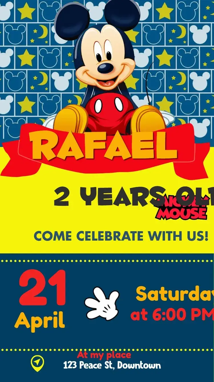 Mickey Mouse invitation