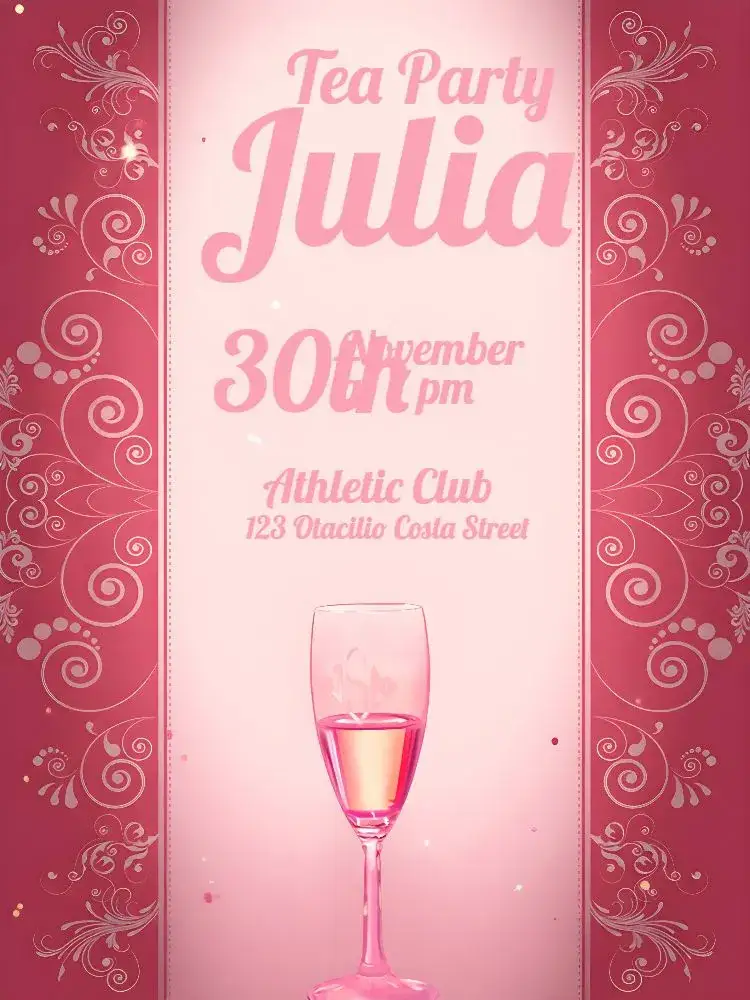 Invitation Bridal Shower Tea – Bridal Shower theme pink, romantic, modern, elegant, fun, feminine