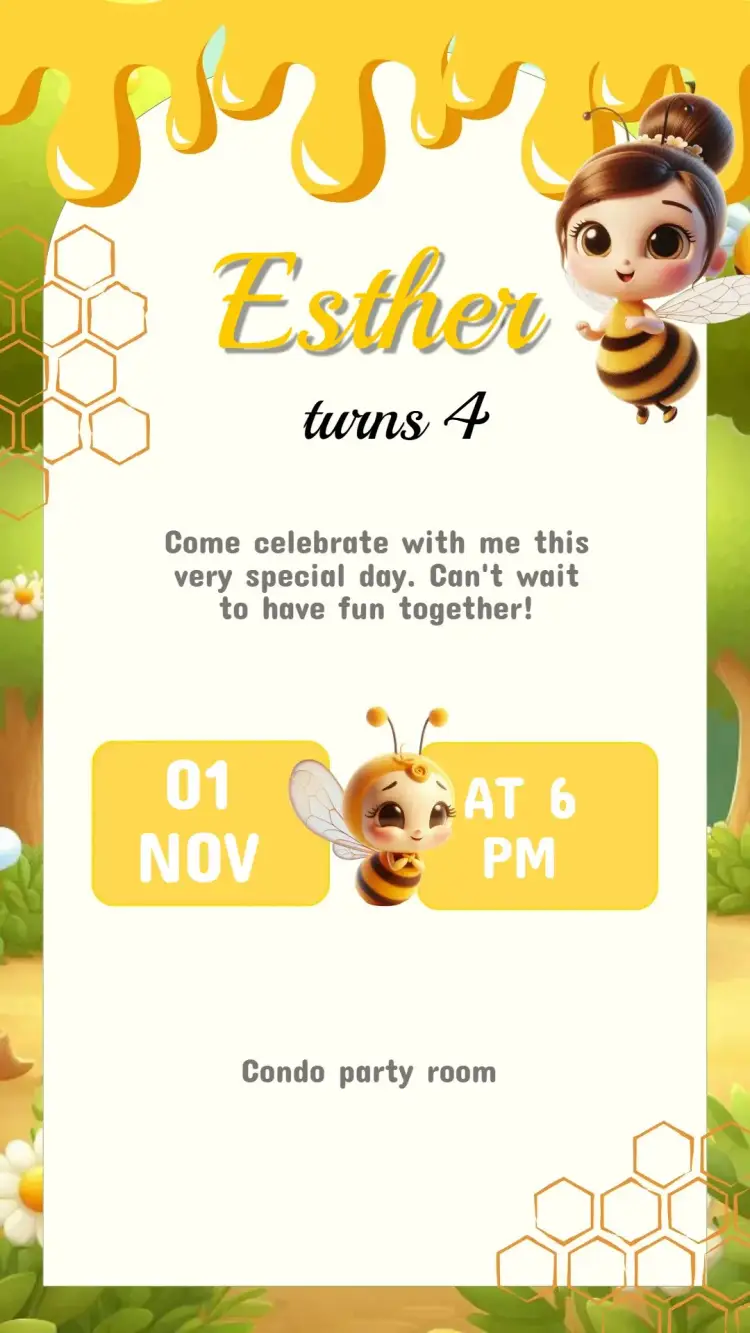 Bumblebee Birthday Invitation