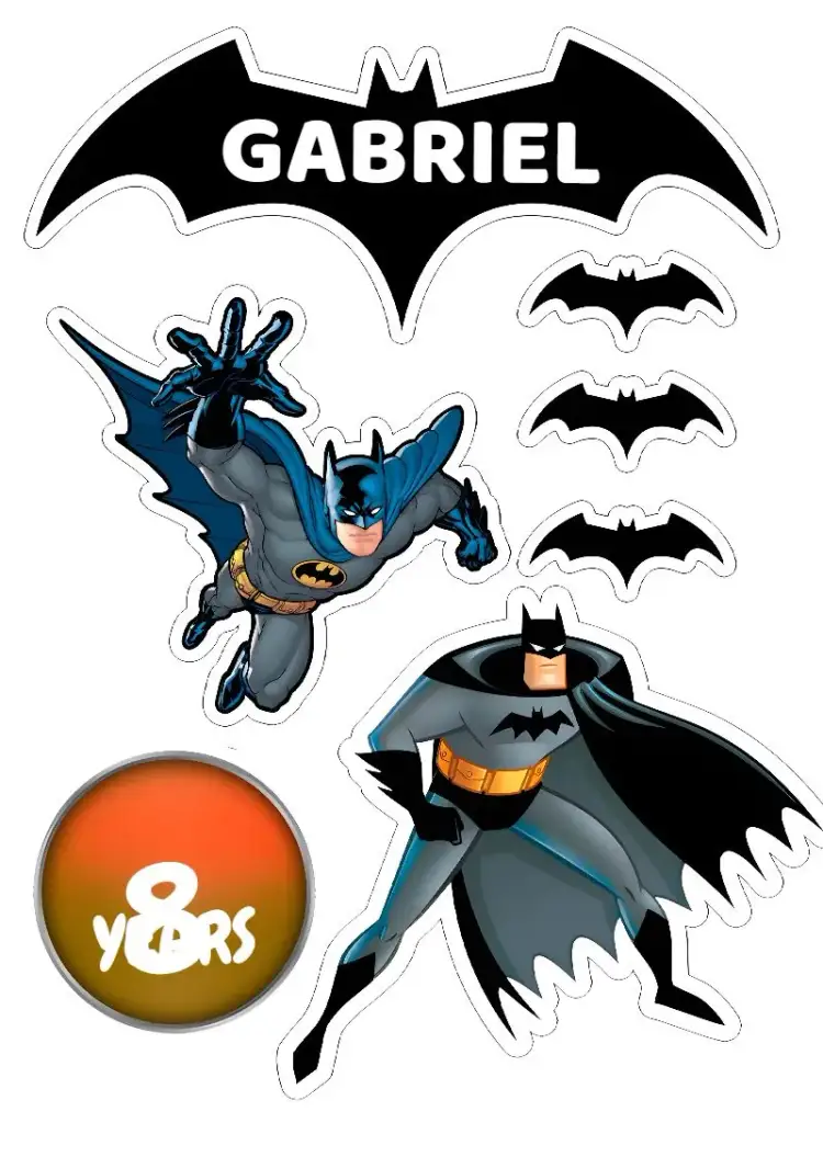 Invitation Batman Cake Topper – Cake topper theme colorful, themed, superheroes, fun-filled, modern, animated