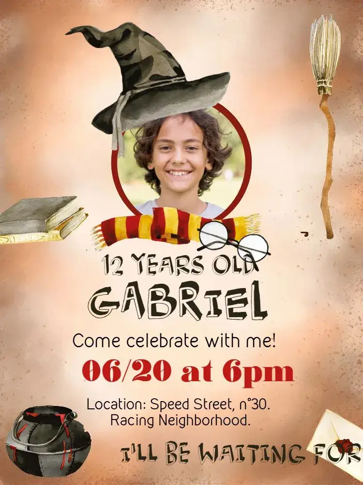 Harry Potter With Gray Photo invitation