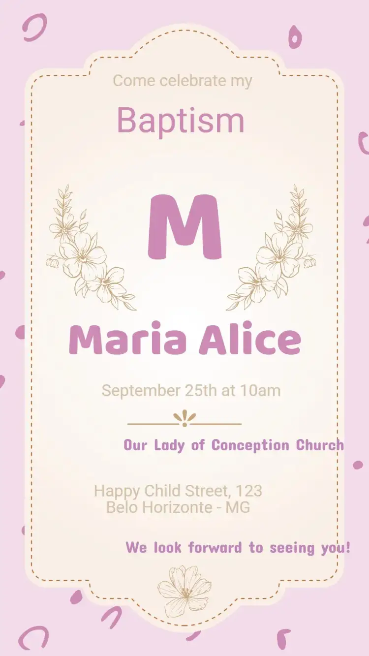 Invitation Baptism Invitation – Baptism theme floral, minimalist, pastel, modern, classic, playful