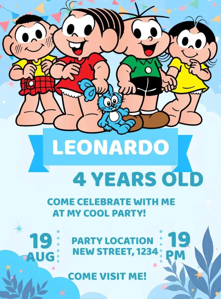 Turma Da Mônica Boy invitation