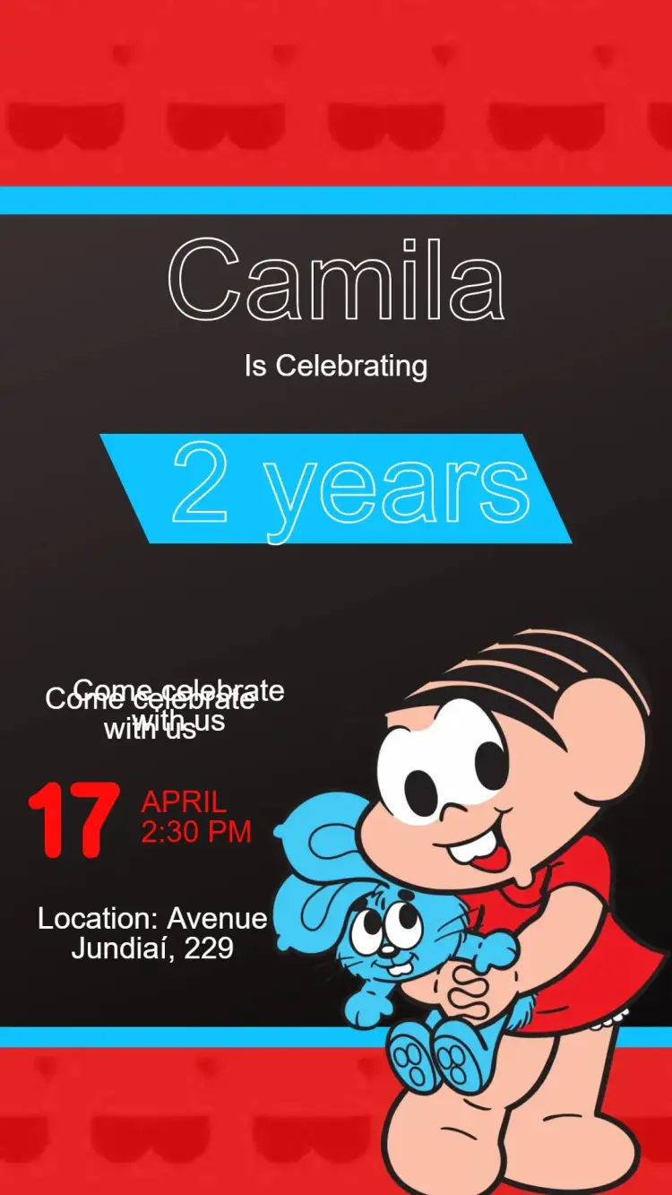 Invitation Monica Monica's Gang - Editable Children's Party Invitation
