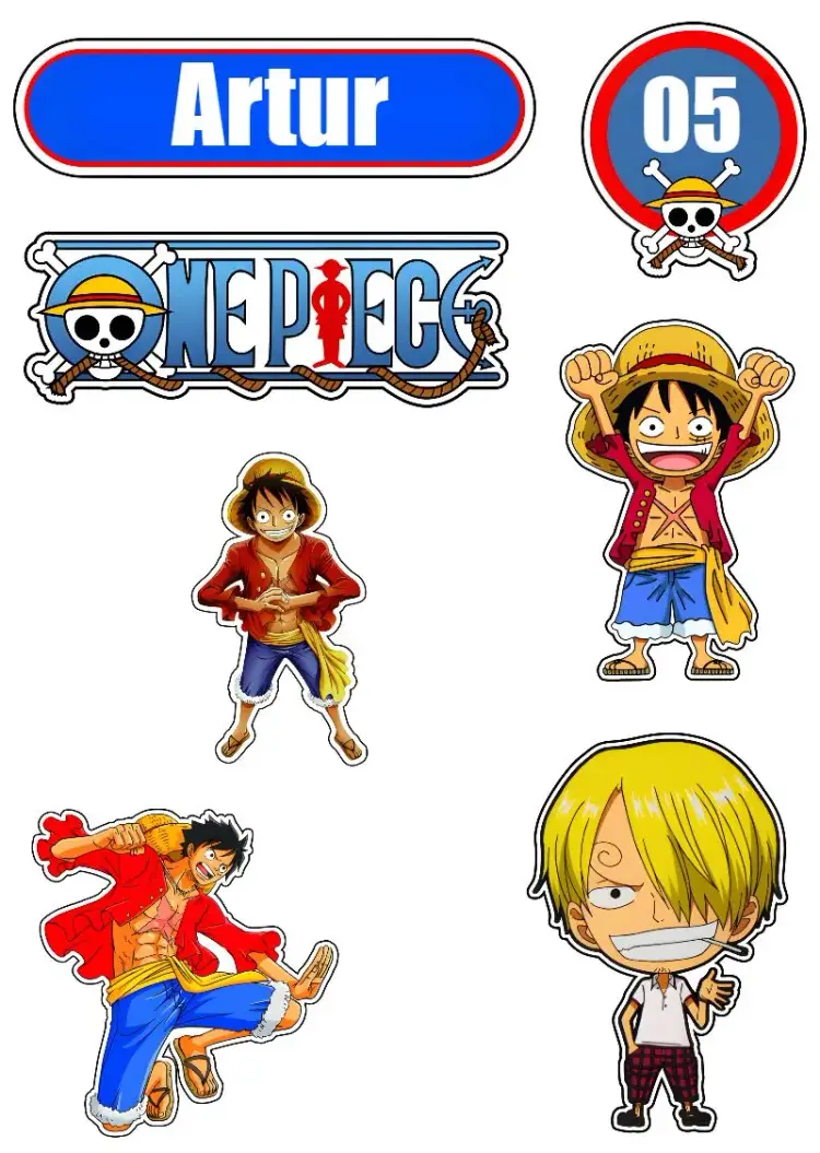 One Piece Cake Topper invitation