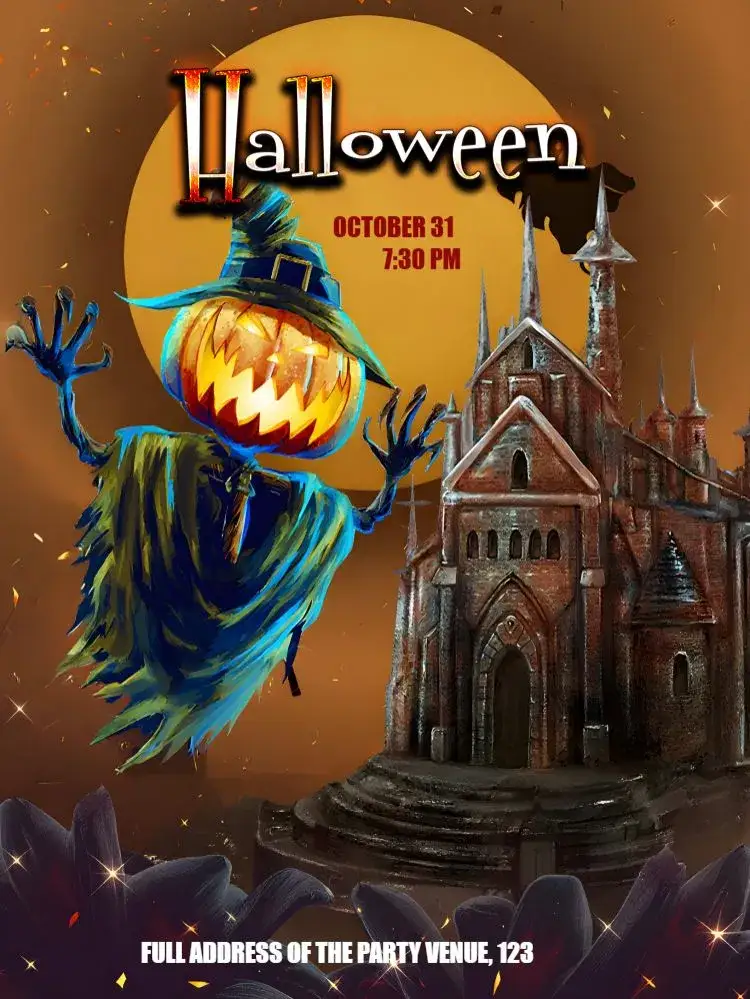 Invitation Halloween Horror – Commemorative Dates theme dark, gothic, fantasy, horror, vintage