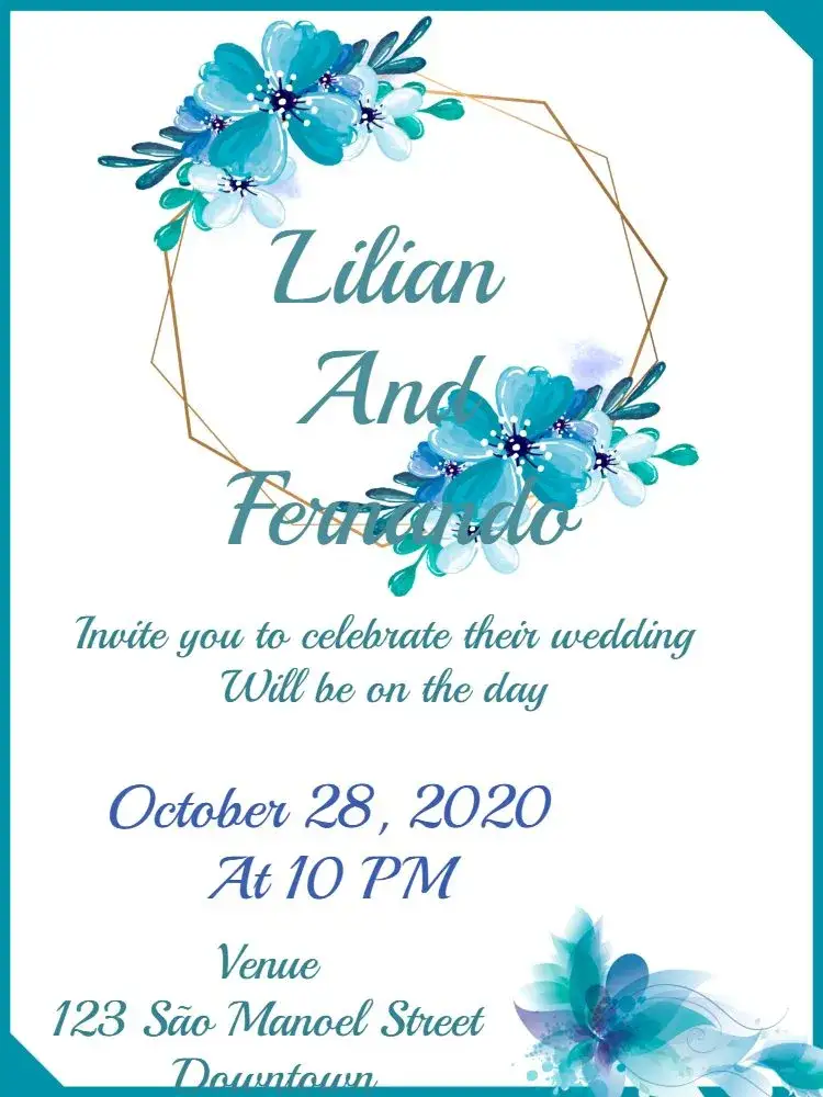 Invitation Floral Flowers Wedding – Wedding theme floral, navy blue, romantic, elegant, modern, natural