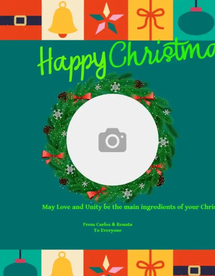 Happy Christmas Card with Classic Santa Photo