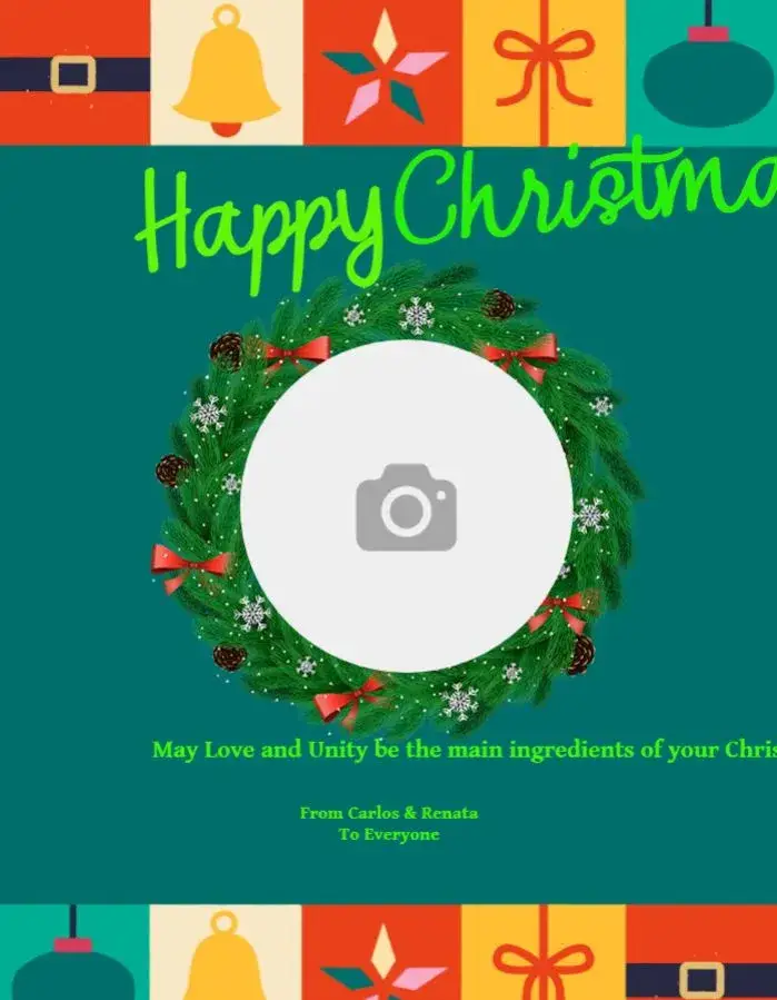 Invitation Happy Christmas Card with Classic Santa Photo – Card theme classic, vintage, festive, colorful, elegant