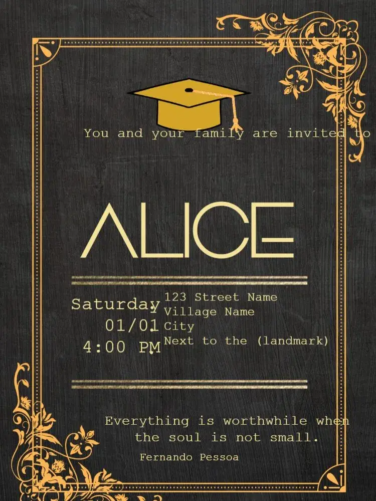 Virtual Graduation Frame invitation