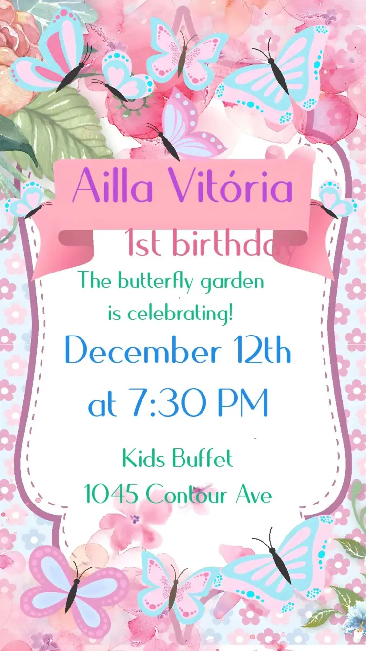 Invite Butterfly Garden editable and customizable