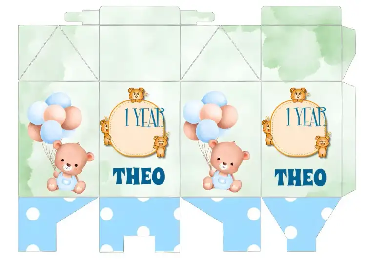 Milk Box Template Watercolor Bear Little Box