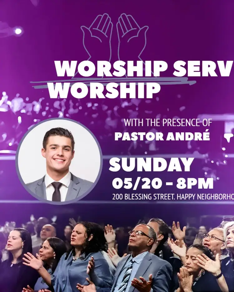 Art For Church Worship Service With Photo invitation